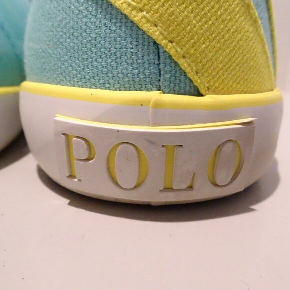 Polo Ralph Lauren Blue Yellow Pony Loafers Size 6.5 Casual Embroidered main image 4